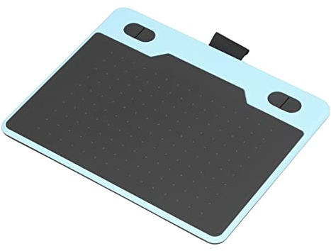 Tablette de Dessin Graphique, 155x100mm, 4 Touches Personnalisables, Tablette d'animation Plug and Play, Stylet 8192 Niveaux pour Ordinateur Portable (Bleu)