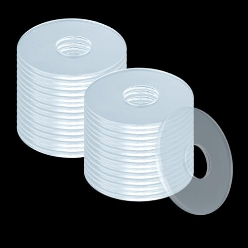 30 Piezas Arandelas de Plástico Transparente, Espaciadoras Anillos de Ajuste Para Bisagra de Puerta, Desgaste y Grieta En Puerta de Ducha de Cristal