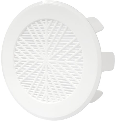 Vent Systems Rejilla de ventilación de 4 a 5 pulgadas de diámetro ajustable, redonda, blanca, cubierta de ventilación de ajuste flexible con rejilla protectora, ventilación de HVAC para baño, oficina