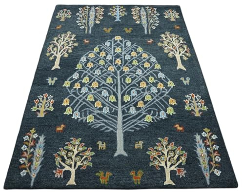 Grau Orient Teppich 100% Wolle 160X230 cm Handarbeit Handgetuftet T920