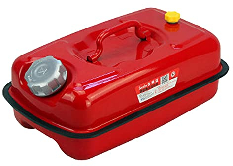 Metallkanister, Kraftstoffkanister mit Universalauslauf, Kraftstoffkanister zur Lagerung von Kraftstoff, Benzin, Diesel, Öl, Automobil und Motorrad (rot) (5 l)