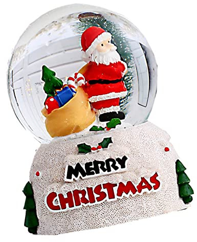 Fockety Sfera di Cristallo Luminosa Natalizia, Resina di Vetro Divertente Lillipuziano con Colori Intensi Decorazione Natalizia con Sfera di Cristallo Inglese per la Casa (#2)