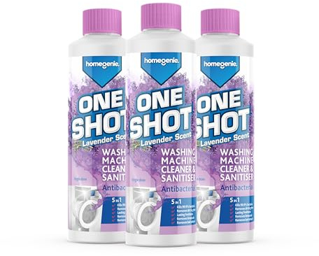 HomeGenie - Washing Machine Cleaner | Anti-bacterial Removes Limescale, Odours and Dirt | Lavender Scent (3x 250ml)