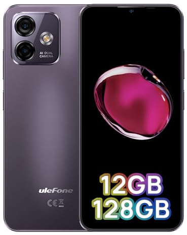 Ulefone Note 16 Pro Smartphone 12GB + 128GB/SD-256GB, Octa-Core Android 13 Téléphone Portable, Caméra 50MP+8MP 6,52 Pouces HD+, 4400mAh, 4G Dual SIM téléphone Débloqué 5G WiFi/Face ID/GPS/OTG/Violett