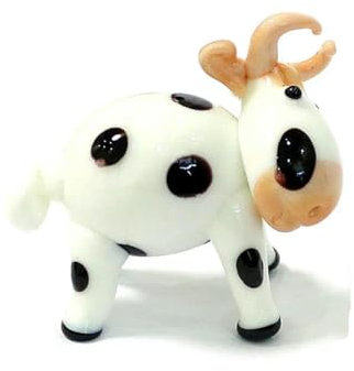 QIANGYTHENKO 3 figuras de vaca en miniatura de vidrio, ganado lechero, estatua, adornos para el hogar, escritorio, jardín, accesorios de decoración, about 5.5cm, Acero inoxidable, Cubic Zirconia