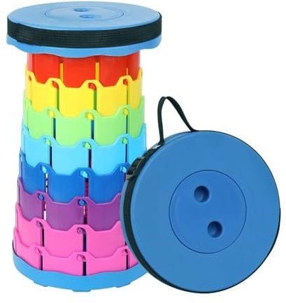 alouweekuky Sgabello Pieghevole Portatile Regolabile in Altezza - Sgabello Plastica Pieghevole per Campeggio, Barbecue, Cucina, Officina, Bambini, Capacità di Carico 200kg