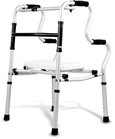 Gehbock, Gehgestell, Gehhilfe für Senioren, Rahmen, leicht, klappbar, WC-Handlauf, Badestuhl, Rollator, Gehhilfe mit gepolstertem Sitz, eingeschränkte Mobilitätshilfe