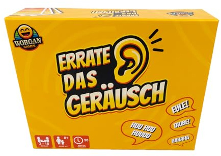 Worgan Games Errate das Geräusch – Lustiges Partyspiel mit Geräuschimitationen | Spaß für Familie & Freunde | 2-15 Spieler, Ab 8 Jahren | Perfekt für Kinder, Teenager & Erwachsene