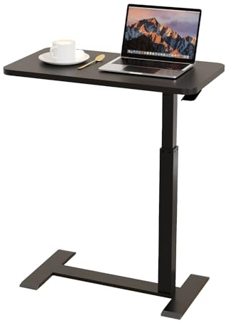 AUFFOKUS Betttisch auf Rollen Höhenverstellbar, Mobiler Pflegetisch mit Versteckten Rollen Stehpult Laptoptisch Beistelltisch Couchtisch Rolltisch Krankentisch Überbett-Tisch