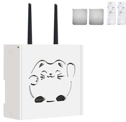 Router Armario, 22 x 8,5 x 20 cm, router Box Soporte de pared WLAN Box Ocultar flotante WiFi Estantería Caja de almacenamiento para WiFi Rack Decoración de pared (blanco)
