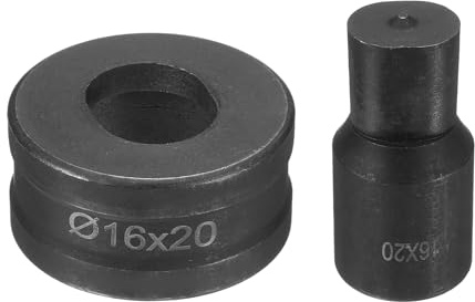 sourcing map Perforadora hidráulica Φ16 × 20 mm, agujero ovalado 40Cr Kit de perforación eléctrica de acero para máquina perforadora eléctrica CH70, color negro