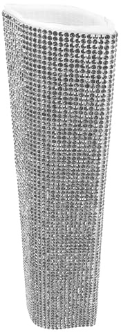BCOATH Custodia Argento per Microfono Wireless Strass, Design Creativo e Funzionale, Protezione e Pratica per Manico Microfono Portatile