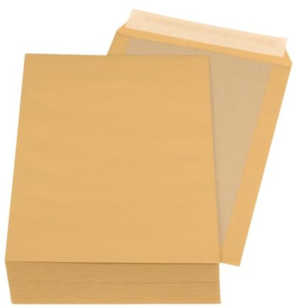 Versandtaschen C5 braun 162 x 229 mm mit stabiler Papprückwand, haftklebend, ohne Fenster, 100 Stück