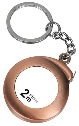 Petit mètre ruban rétractable en bronze avec porte-clés, 1,8 m, mini format de poche pour la maison