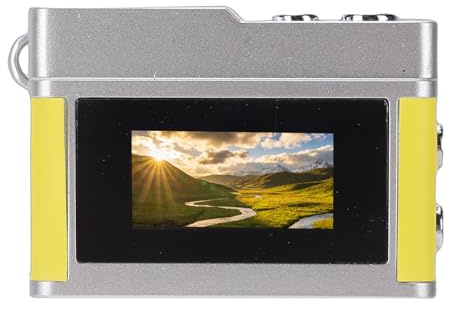 Eminchu Cámara Digital Retro Cámara de Grabación de Video HD de 12MP para Fotografía VLOG de Viajes, Resistencia Duradera, 1 para Uso Diario (Yellow)