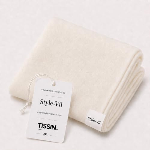 Tissin – Coupon de Mousse Résille Molletonnée issu d’un Rouleau Vlieseline Style-Vil – 100x72 cm – Renfort Volumineux pour Sacs, Pochettes, Ouvrages 3D et Accessoires Couture