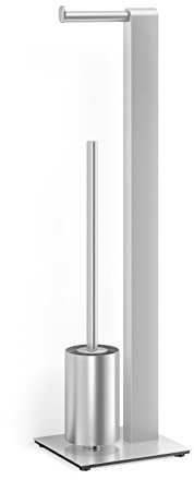 ZACK 40417 ATORE Toilettenbutler, Edelstahl matt, Silber, 20 x 18 x 72,6 cm