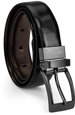 Steve Madden Boys' Reversible Belt for Kids, Black/Brown, Medium