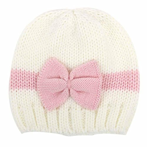 Kuyou Baby Kids Winter Mütze Neugeboren Jungen Mädchen Strickmütze Beanie (Weiß)