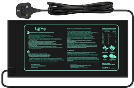 LERWAY Seedling Heating Mat Plant Warming Mat Waterproof Greenhouse Heating Pad 21W for Propagation Germination Tray Hydroponic Terrarium Reptile Amphibian Heat Mat 25.4cm*50.8cm (25.4 * 50.8cm)
