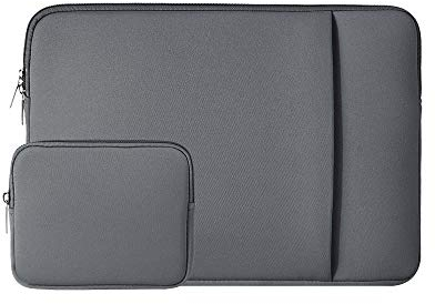 RAINYEAR Housse pour Ordinateur Portable Compatible avec Notebook Chromebook 14 Pouces, Macbook Pro 15 Pouces M4 M3 M2 Étui de Protection avec Poche Avant et Pochette pour Accessoires (Gris)