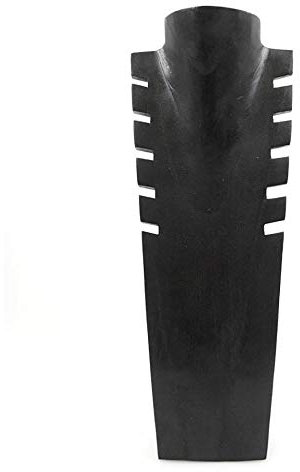 artigianale Busto Espositore per collane cranté in legno massiccio nero H40 cm