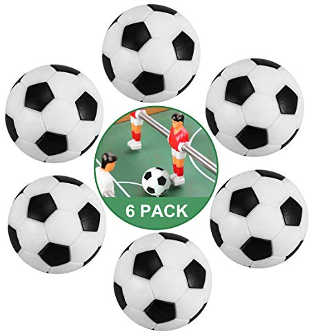 ZAWTR Kickerbälle 32 mm, 6 Stück Tischfußball Bälle Klein Mini Tischkicker Fußball Ball, Kicker Bälle aus ABS Kunststoff ideal für Kinder und Erwachsene Tischfussballbälle Spiel (Schwarz und Weiß)