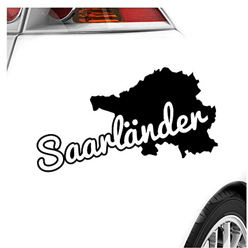 Kiwistar - Autoaufkleber - Saarländer Saarland Herkunft - Schwarz - 24x12cm - Aufkleber Auto, Laptop, Fahrrad, LKW, Motorrad mehrfarbig JDM Decal Racing
