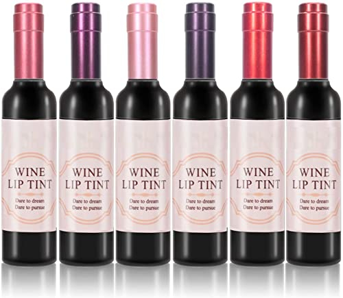 Set di lucidalabbra opaco, lucidalabbra Impermeabile tinta di rossetto di vino, set di rossetti 6 colori Set di tinta per labbra di vino a lunga durata