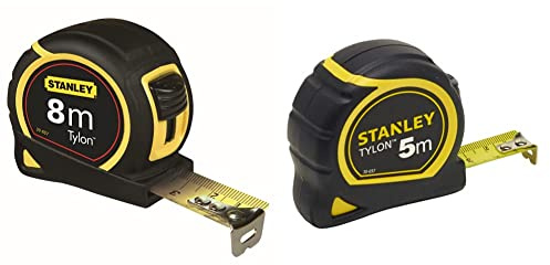 STANLEY 1-30-657 - Flexómetro Tylon 8 m x 25mm + 1-30-697 - Flexometro Tylon 5 metros x 19mm