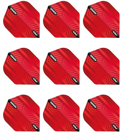 RED DRAGON Hardcore Ionic Red Dart Flights - 3 Sets Per Pack (9 Dart Flights in Total)