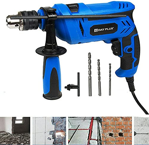 Corded Variable Speed Electric Rotary Hammer Drill SDS Concrete Kit w/Drills for Wood Concrete Steel, 3000rpm Variable Speed Depth Gauge Chuck Key Mains