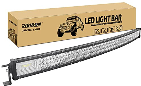 RIGIDON 50 pulgadas 127 cm 648W delgado curva barra de luz led 4x4 12V 24V | tri fila barras luminosas led, para off road todoterreno camión coche ATV SUV barco, ámpara de conducción, impermeable, 6000K