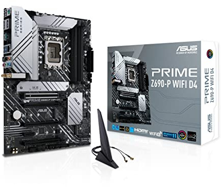 ASUS Prime Z690-P WiFi D4 LGA1700(Intel 12th Gen) ATX Motherboard (PCIe 5.0,DDR4,14+1 Power Stages,3X M.2,WiFi 6,BT v5.2,2.5Gb LAN,Front Panel USB 3.2 Gen 1 USB Type-Thunderbolt 4 Port,Arua Sync)