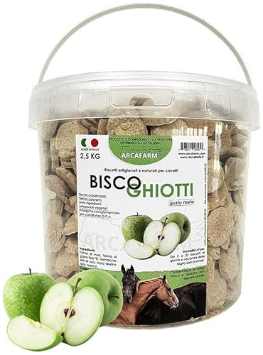 BISCOGHIOTTI BISCOTTI ARTIGIANALI ALLA MELA PER CAVALLI 2,5 KG Made in Italy