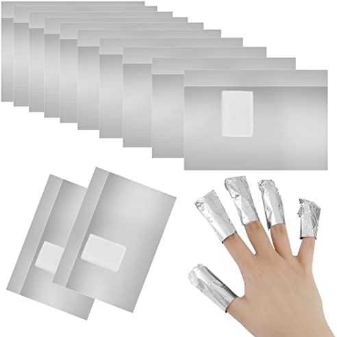 Xinstroe 200 Stück Nagellack Remover Wraps, Nail Polish Pads Aluminiumfolie Nagellackentferner Folien einfachen entfernen von Gel