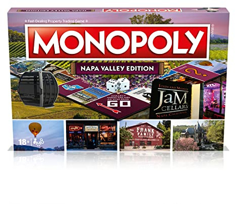 Monopoly Napa Valley Edition, Familien-Brettspiel für 2 bis 6 Spieler, Brettspiel für Kinder ab 18 Jahren