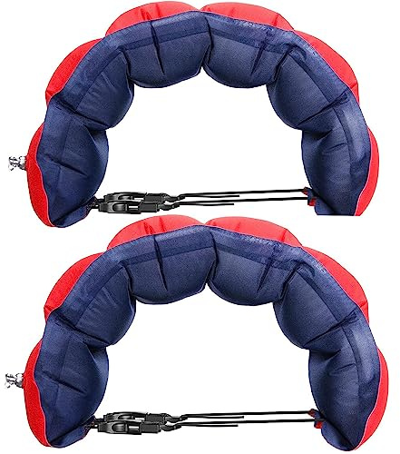 2 Stück Schwimmgürtel Aufgeblasen, Verstellbarer Schwimmgurt, Aufblasbarer Schwimm Trainingsgürtel Schwimmgürtel für Kinder und Erwachsene, Wassersport Schwimmtraining Hilfsschwimmen, Rot