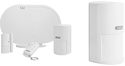 ABUS Funk-Alarmanlage Smartvest Basis-Set Einbruchmeldeanlage & Funk-Bewegungsmelder Smartvest für Funk-Alarmanlage | Raum-Überwachung | kabellose Montage | Batteriebetrieben | weiß | 38829