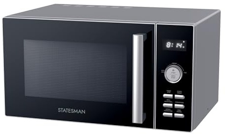 Statesman 30L 900W Stainless Steel Digital Combination Microwave Grill & Convection with Stainless Steel Interior - 6 Power Levels, 10 Auto Cooking Programmes, 95 Minute Timer