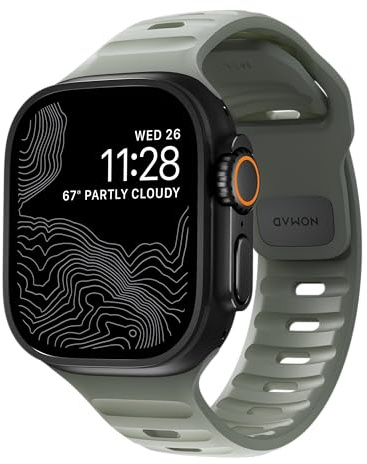 Nomad Sportband kompatibelt med Apple Watch-rem serie 8, 7, 6, SE och alla tidigare modeller, vattentätt klockarmband – 49/45/44/42 mm (kuststen)