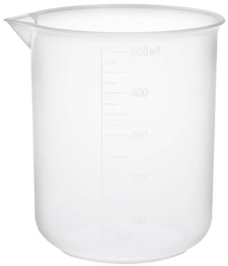 Bicchiere graduato in plastica trasparente da 500 ml, senza manico, per laboratorio scientifico, liquidi da cucina, strumento domestico