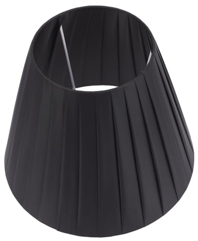 ETHZZLE Handgefertigter Lampenschirm Aus Stoffstreifen Ersatz Für Tischlampen Vielseitig Kompatibel Mit Leuchten Schwarzes Plissee-design Strapazierfähig Und Stilvoll