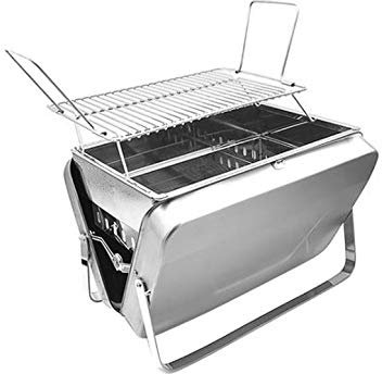 MYVVKIA Parrilla de Barbacoa Parrilla de carbón al Aire Libre Herramienta de Barbacoa Plegable de Acero Inoxidable Parrilla de Barbacoa Parrilla para Acampar al Aire Libre Picnic