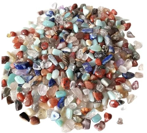 Aqxyki 100 grammes, 4 Tailles de décoration Mixte en Pierre, Roche et Gravier(100g 1-3mm)