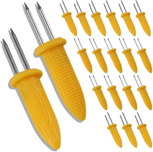 20 stücke Maiskolben Halter Edelstahl Maiskolbenspieße, Maiskolbenhalter Mais Picks, Mais Halter für BBQ, Zuhause, Kochen, Grillen