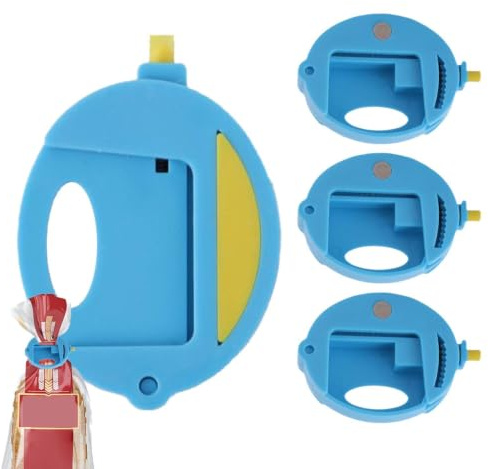 yupeuooe Chip-Clips, Tütenclips für Lebensmittel - Beutelklammern mit Quetschverschluss zur Lebensmittelaufbewahrung, 4er-Set,Snack-Beutel-Clips, magnetische Küchen-Clips für