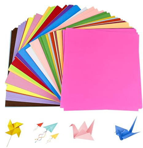 Chiluxendo Cartoncini Colorati(15×15), Creazioni di Origami per Adulti, Fogli a Colori Carta Kit, Diversi Colorata per Bambini Paper Cartoncino Colorato, per Fai Da Te, Progetti Artigianali