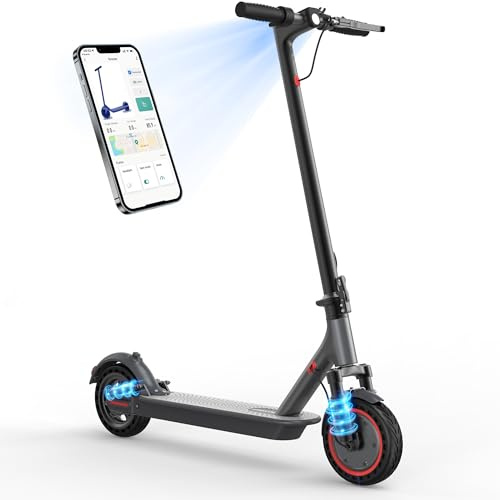 MAXSHOT Electric Scooter for Adults, 8.5/10/14 Tires, 19/22Mph, 350W/500W Motor, 21-28 Miles Range, Folding E-Scooter with Dual Suspension,APP Control