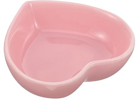 DRESSOOS Keramik Hamsternapf Herzförmig Rutschfester Futternapf Für Kleintiere Meerschweinchen Und Zwerghamster Rosa Haustiernapf